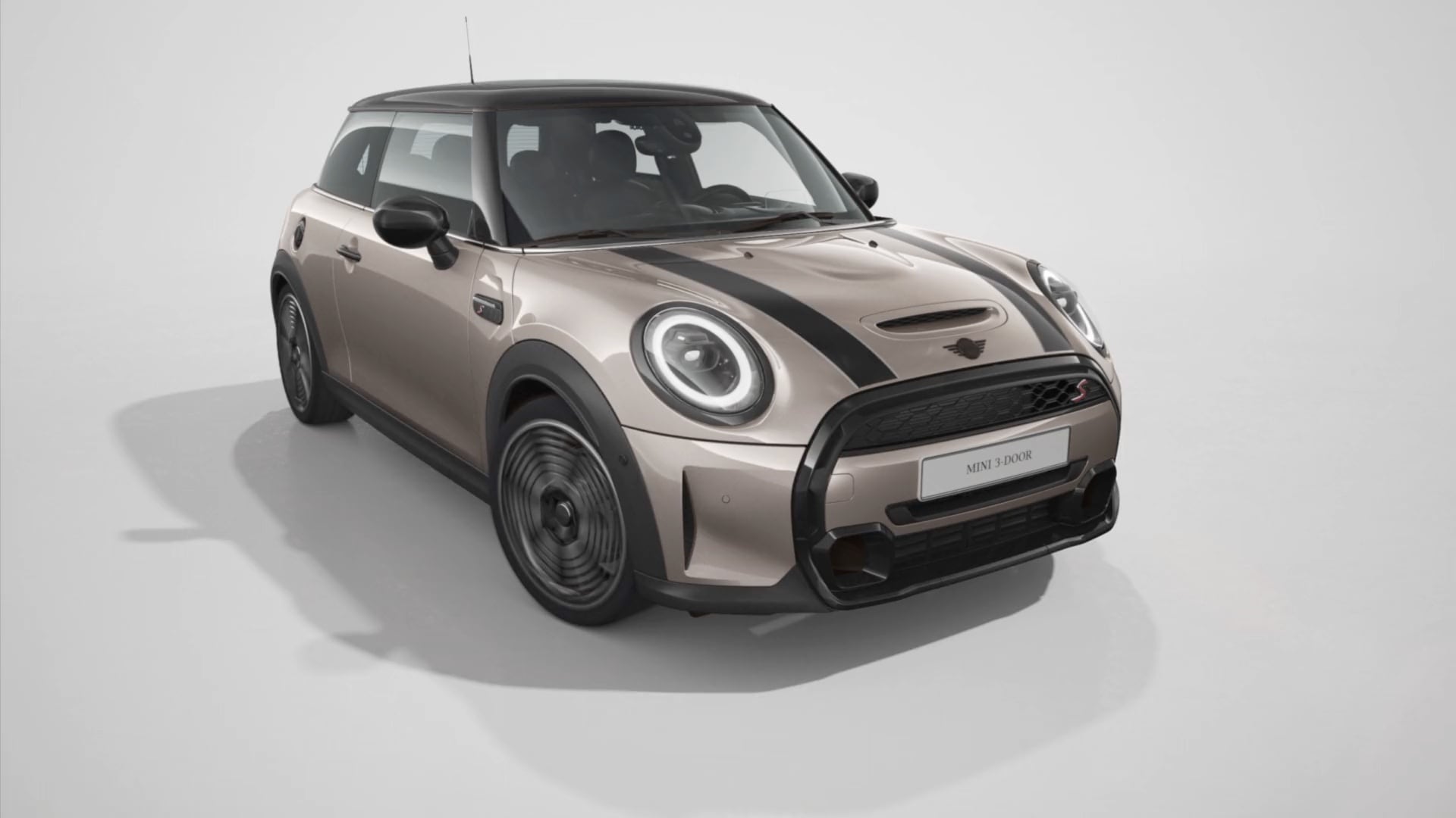 Nuova MINI 3 Porte – vista frontale – grigia e nera