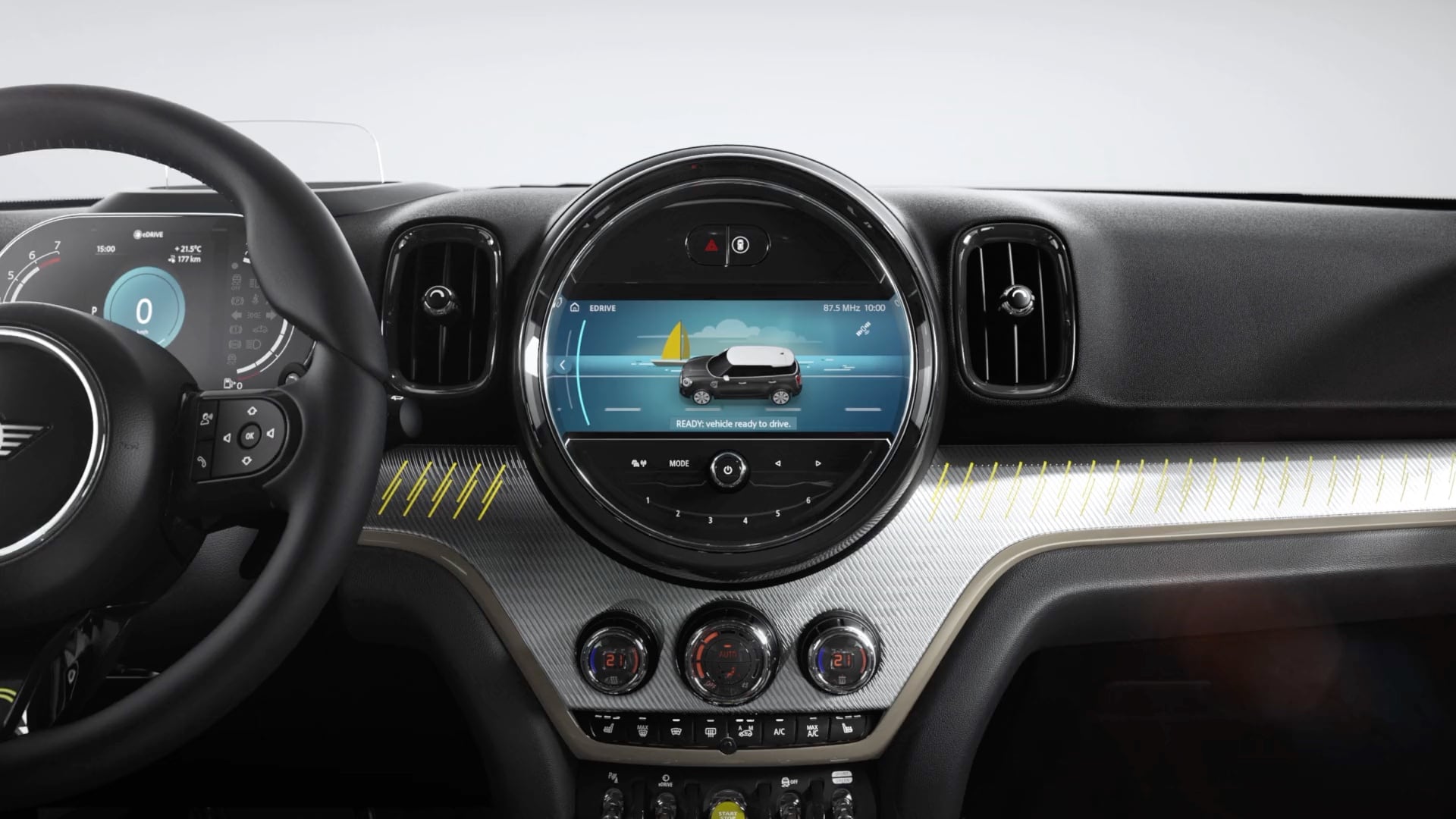 Nuova MINI Cooper SE Countryman ALL4 – vista frontale – grigia e nera