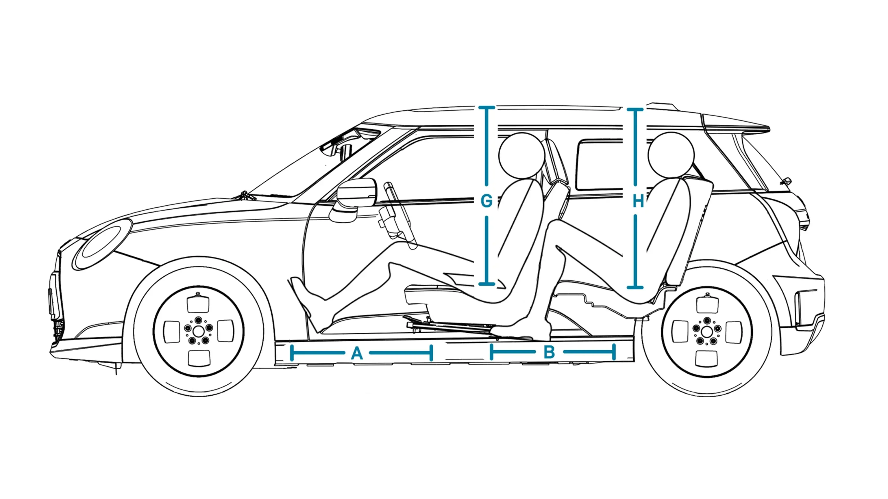 All-Electric MINI Cooper - Dimensioni Lato Interni