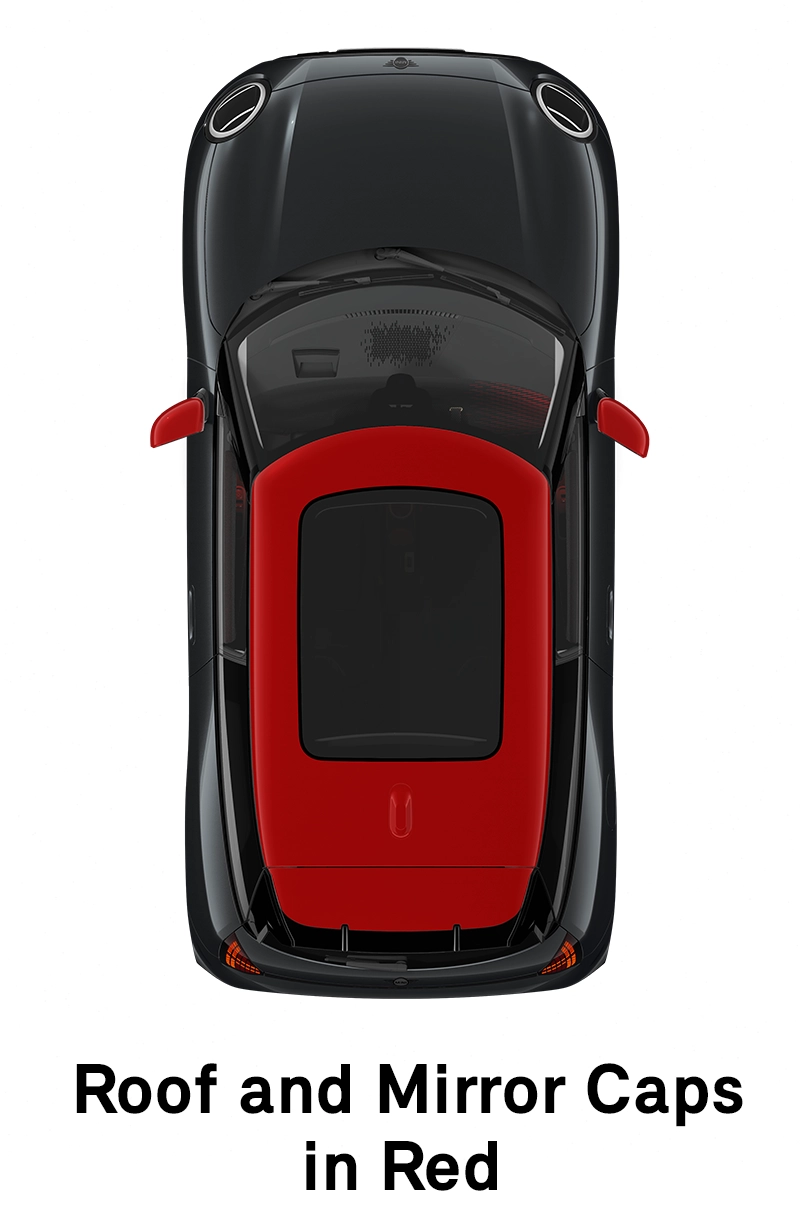  MINI - equipaggiamento - tetto e calotte specchietti versione jcw rosso