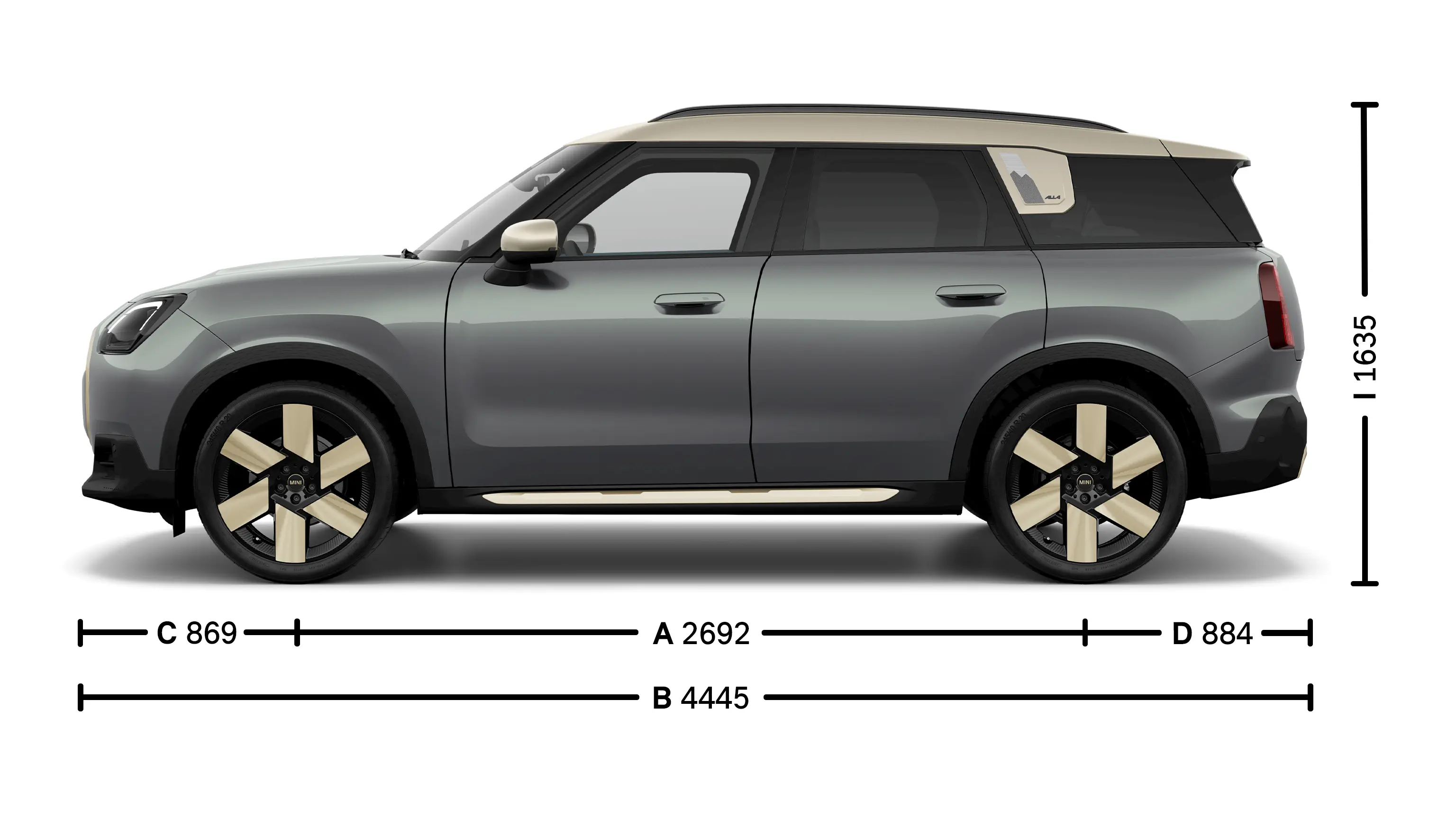 All-Electric MINI Countryman - Dimensioni Lato