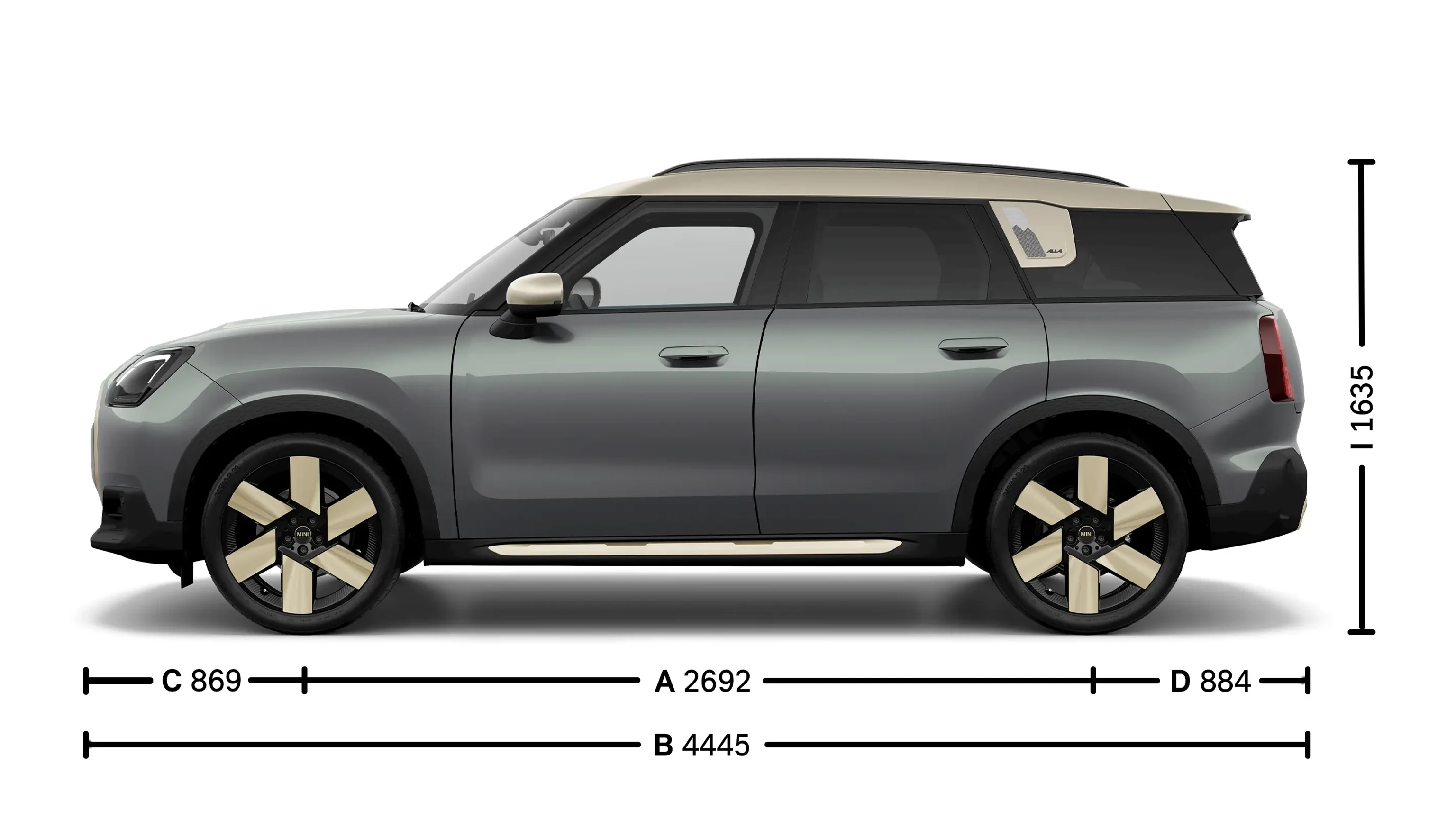 All-Electric MINI Countryman - Dimensioni Lato