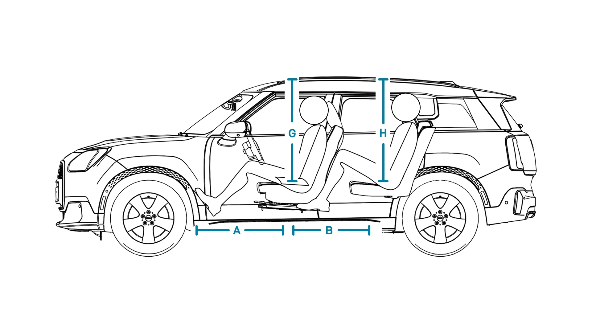 All-Electric MINI Countryman - Dimensioni Lato Interno