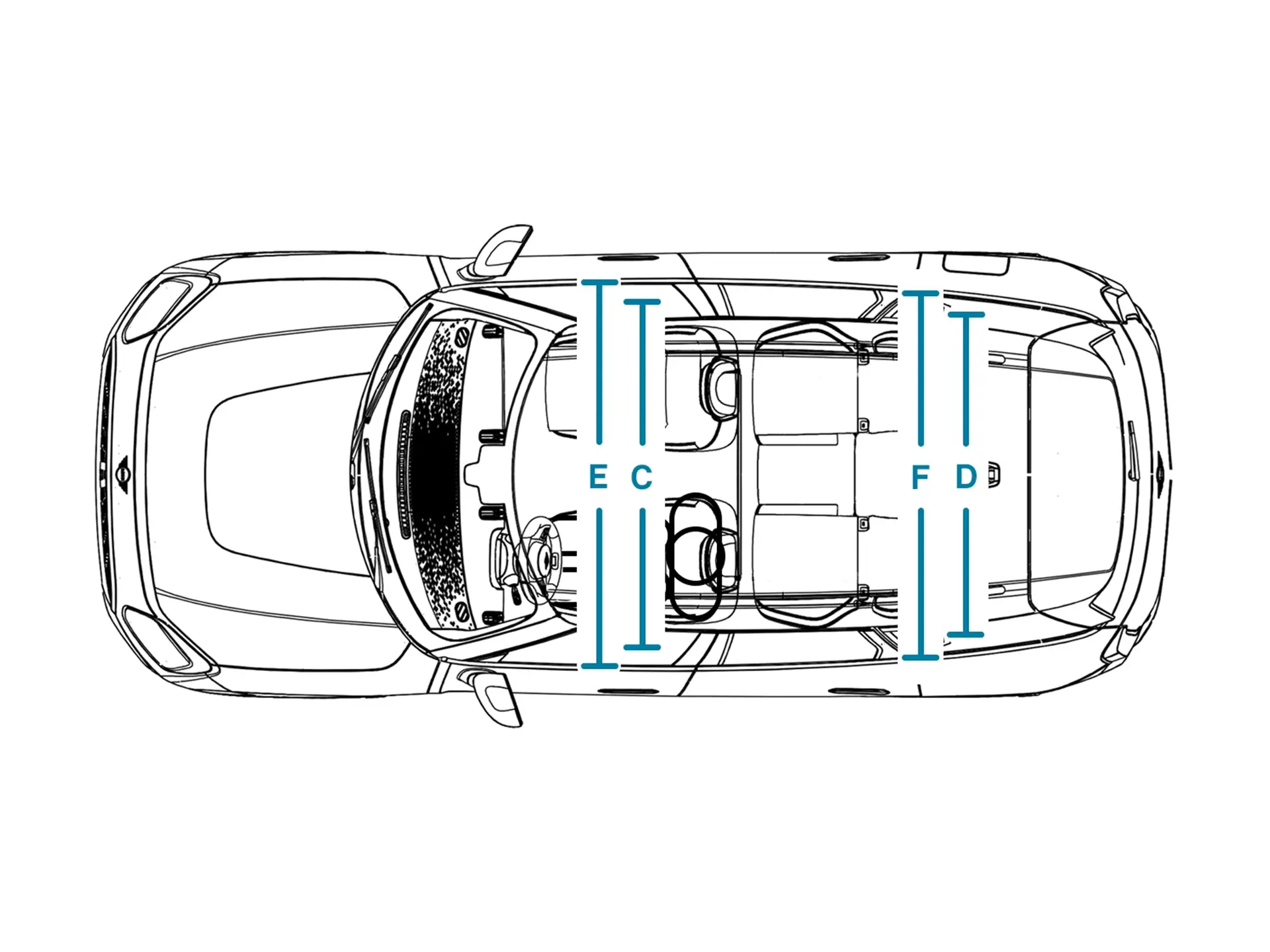 All-Electric MINI Countryman - Dimensioni Interno Capote