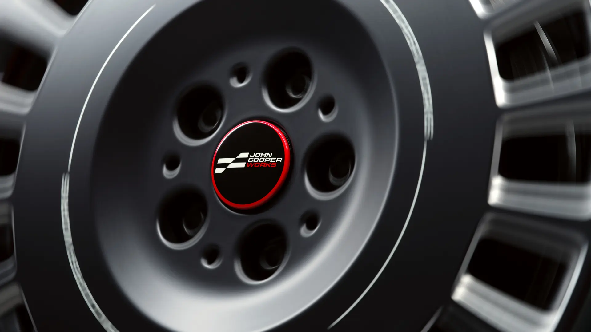 Coprimozzo flottante John Cooper Works che non gira con la ruota ma rimane orizzontale durante la guida. 