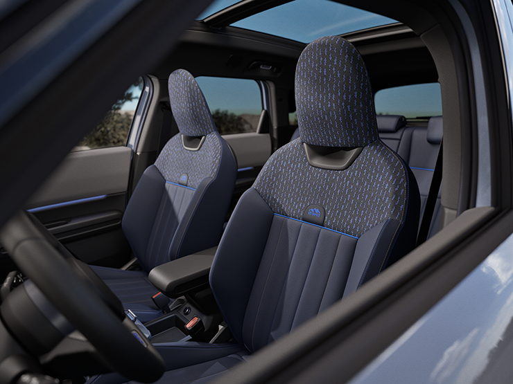 Immagine degli interni della MINI Countryman Untamed Edition che ne mostra i sedili.