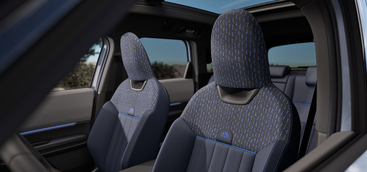 Immagine degli interni della MINI Countryman Untamed Edition che ne mostra i sedili.