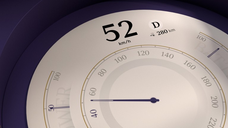 Il display circolare MINI visualizza l'indicatore di velocità in Timeless Mode