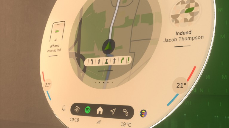 Il display circolare MINI visualizza il dettaglio della schermata del navigatore e gli elementi di comando